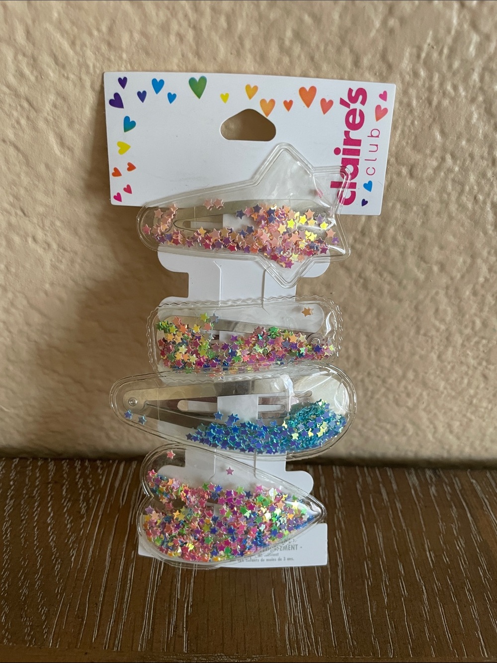 💖 Pick three $15 - Claire's Glitter Star Confetti Hair Clips